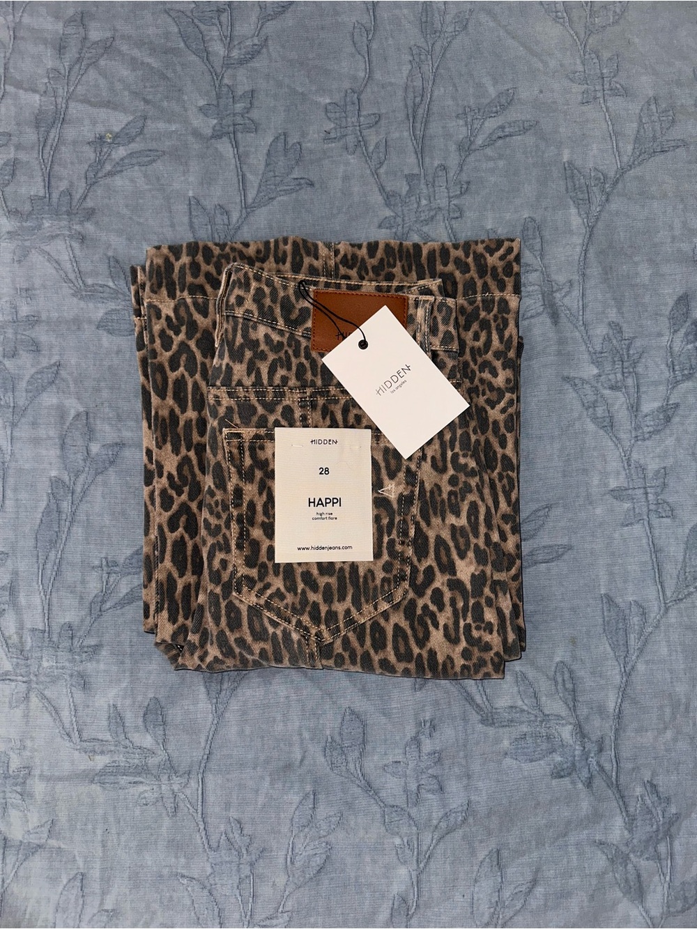 Hidden Jeans 'Happi' Leopard Print Jeans - Brown/Black NEW WITH TAGS!